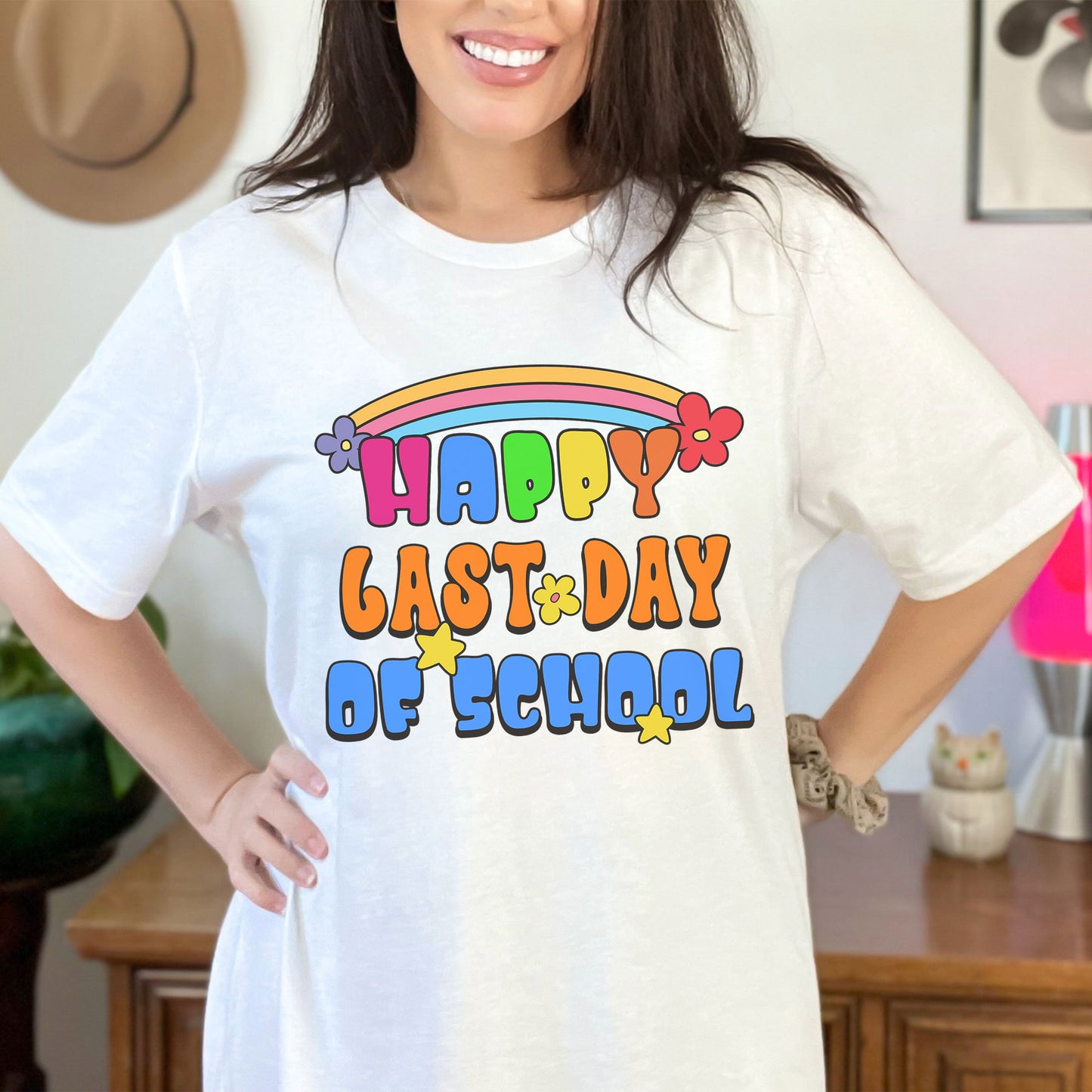 Happy Last Day Of School Teacher T-Shirt, Rainbow Teacher Team Shirt
