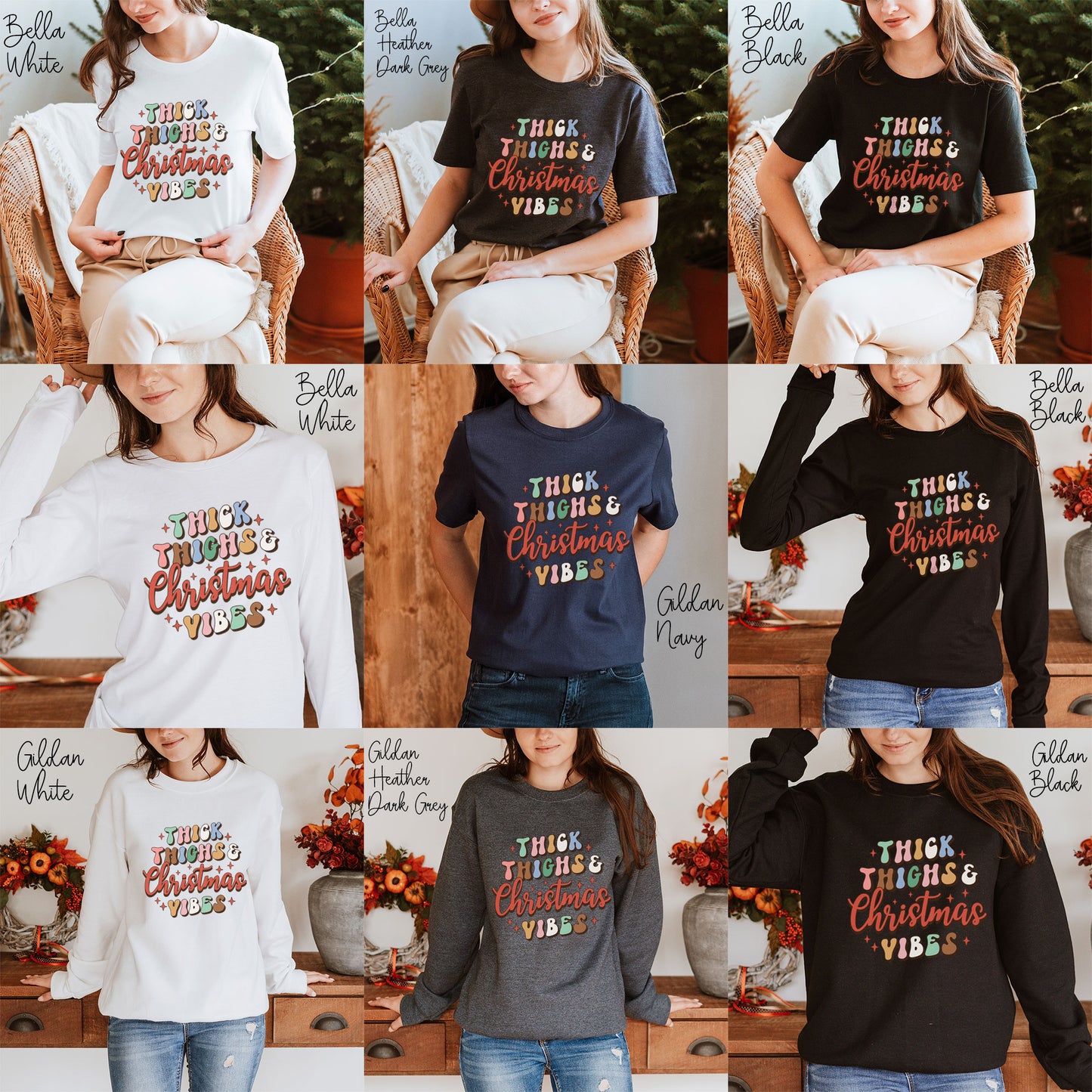 Thick Thighs & Christmas Vibes Christmas Shirt