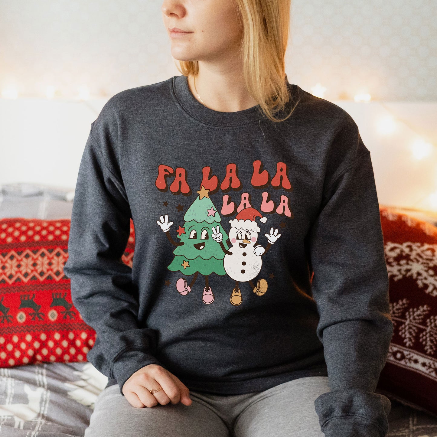 Fa La La La La Christmas Tree Snowman Christmas Shirt