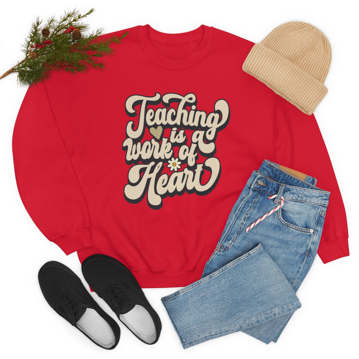 Teaching Is A Work Of Heart Sweatshirt, Teachers Shirts, Teaching Kindergarten