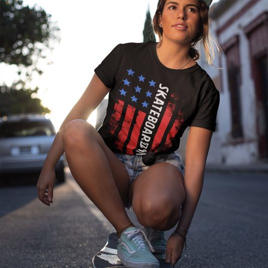 Skateboarding Team USA Shirt, America Shirt, American Flag 2021, Unisex Usa Tee, Vintage USA, Retro USA, Skater Skate Board Summer Tank Top