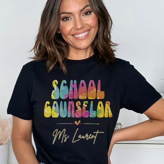 Custom School Counselor Personalized Intervention Advisor Team Shirt