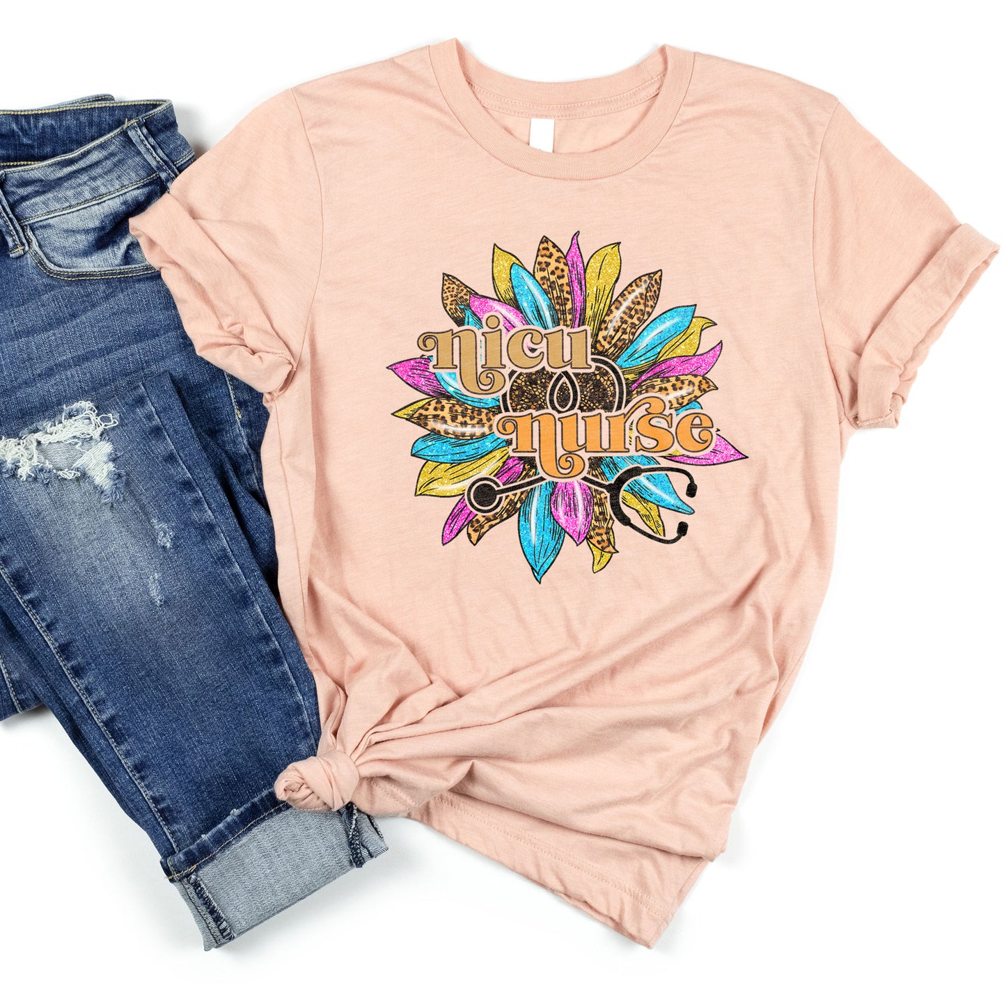 Nicu Nurse Sunflower Rainbow Shirt Neonatal Graduation Day Shirt, Newborn Children Nursing School Grad Tee Infants Nurse Summer Birthday Gift