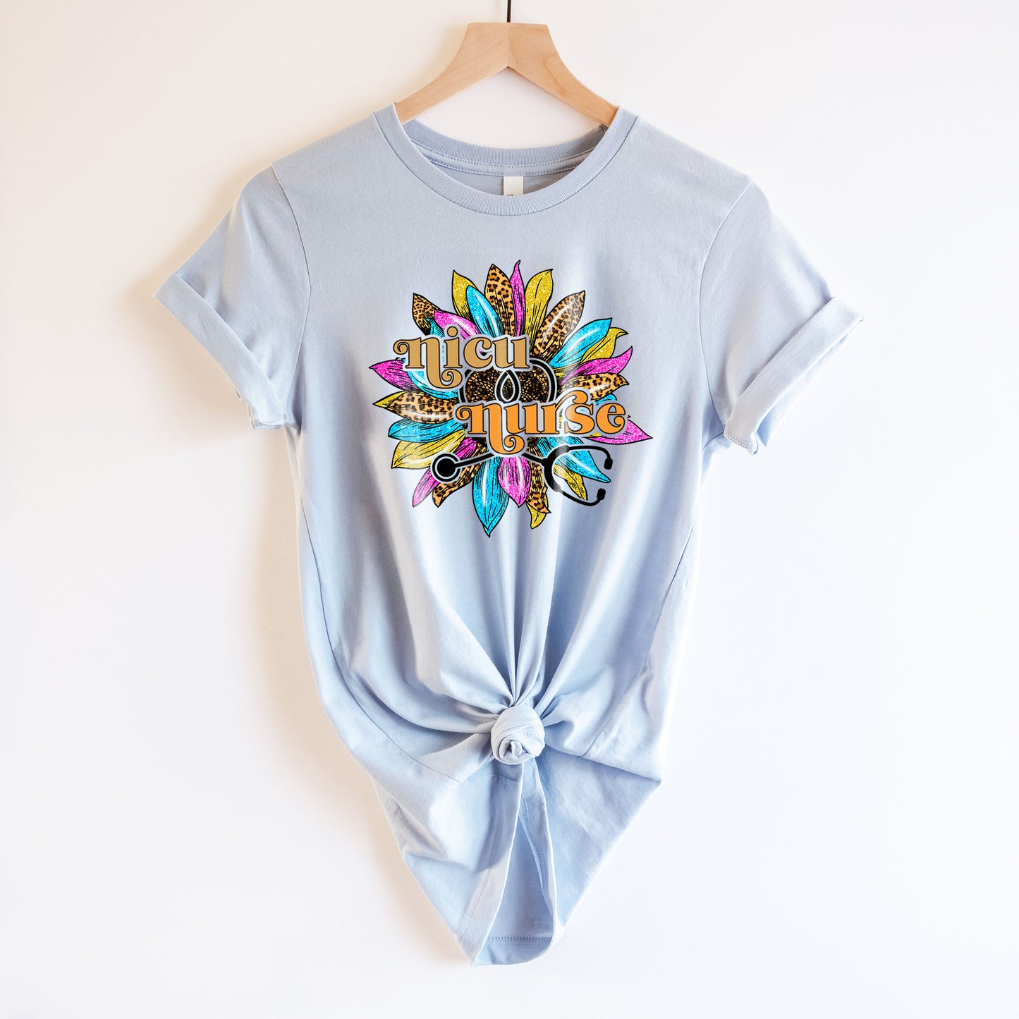 Nicu Nurse Sunflower Rainbow Shirt Neonatal Graduation Day Shirt, Newborn Children Nursing School Grad Tee Infants Nurse Summer Birthday Gift