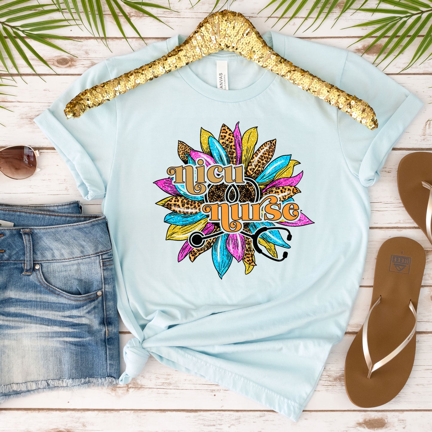 Nicu Nurse Sunflower Rainbow Shirt Neonatal Graduation Day Shirt, Newborn Children Nursing School Grad Tee Infants Nurse Summer Birthday Gift