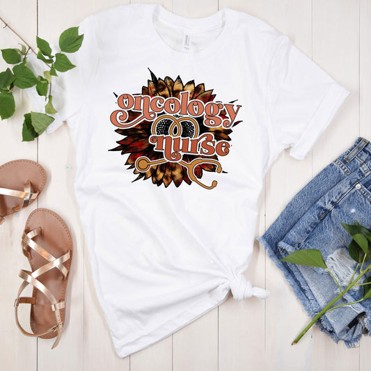 Oncology Nurse Sunflower Boho Brown Shirt Onco Graduation Day Shirt Cancer Chemotherapy Nursing School Grad Tee Thank You Chemo Nurse Summer
