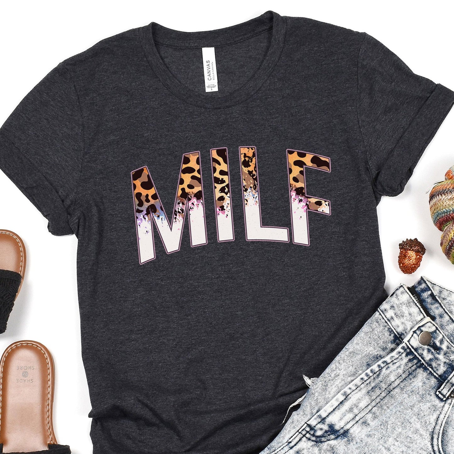 MILF T-Shirt - Leopard Mom Funny Mama Gift