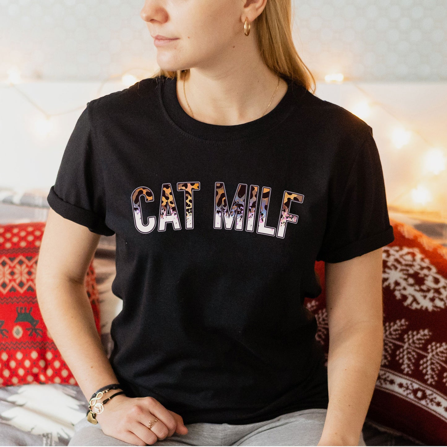 Cat MILF T-Shirt - Leopard Mom Funny Mama Gift
