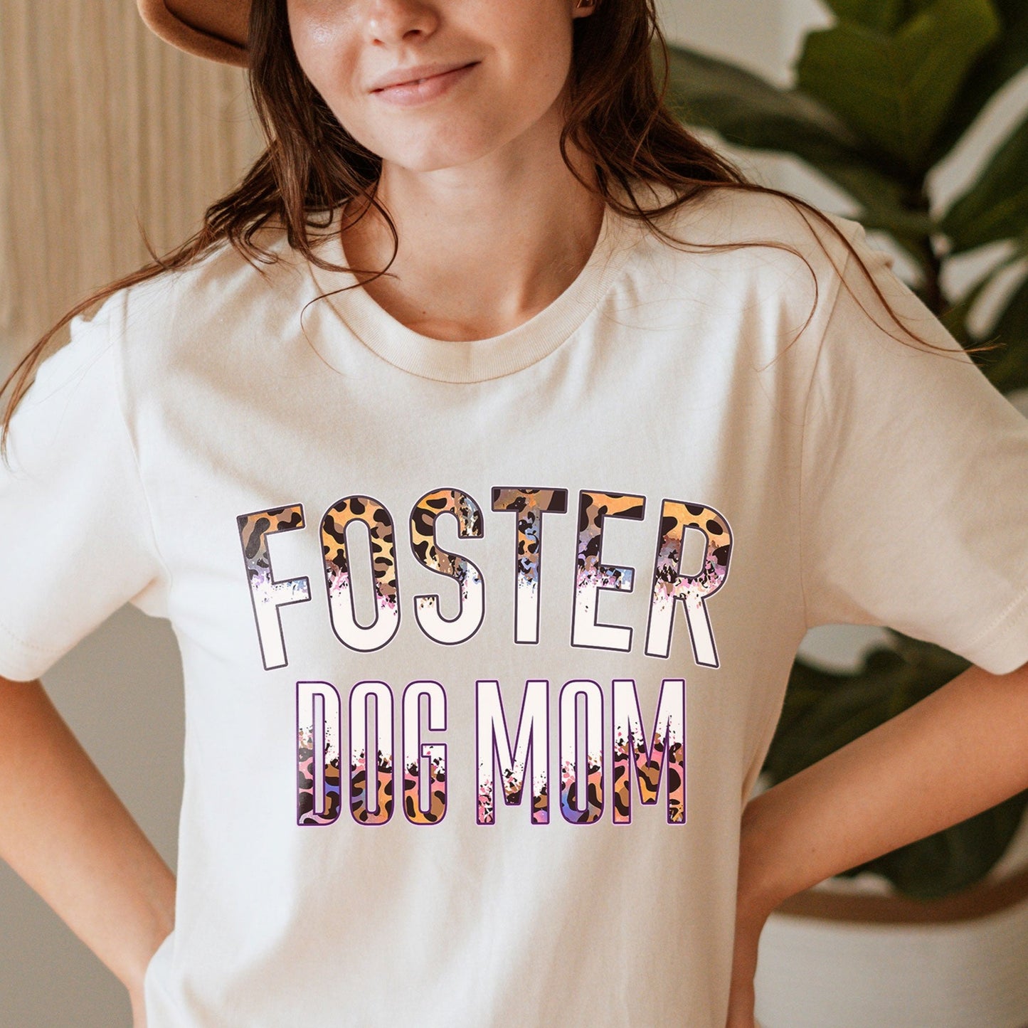 Foster Dog Mom T-Shirt - Leopard Mom Mama Gift