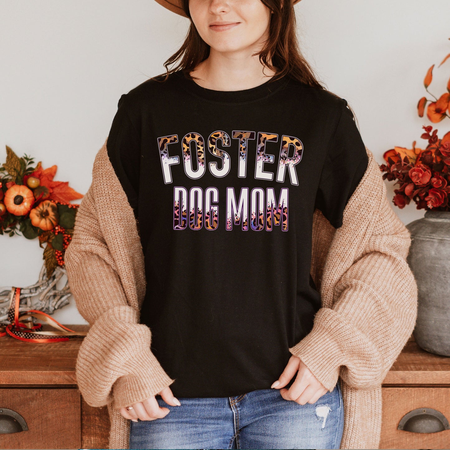 Foster Dog Mom T-Shirt - Leopard Mom Mama Gift
