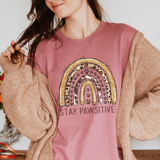 Stay Pawsitive - Stay Positive - Mental Health Positivity Sayings Dog Lovers Shirt