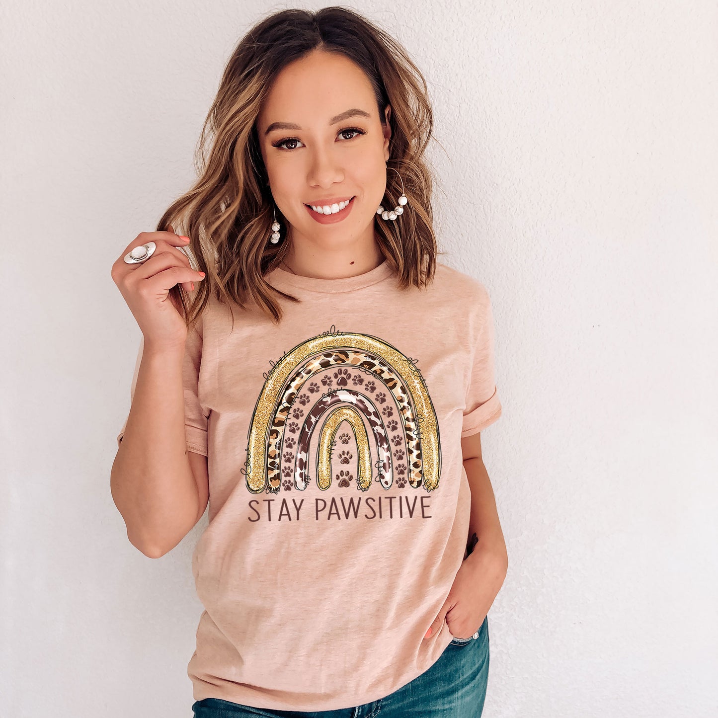 Stay Pawsitive - Stay Positive - Mental Health Positivity Sayings Dog Lovers Shirt