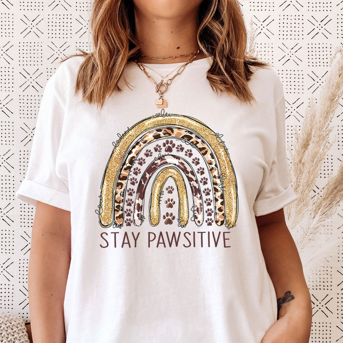Stay Pawsitive - Stay Positive - Mental Health Positivity Sayings Dog Lovers Shirt