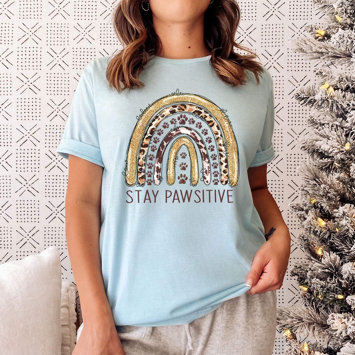 Stay Pawsitive - Stay Positive - Mental Health Positivity Sayings Dog Lovers Shirt