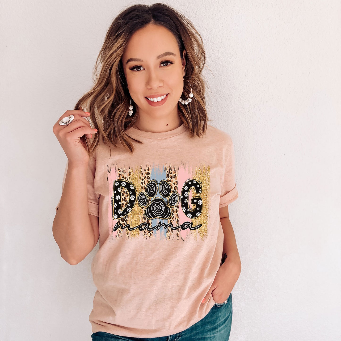 Dog Mama Shirt - Leopard Funny Sayings - Dog Lovers Shirt