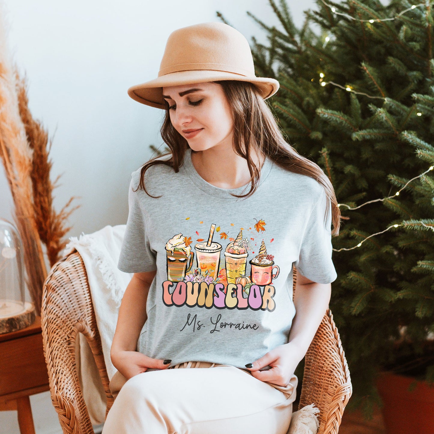 Custom Counselor Shirt Custom Fall Counselor Sweatshirt Personalized Name Teacher Coffee Sweater Gift Elementary School Counseling Office