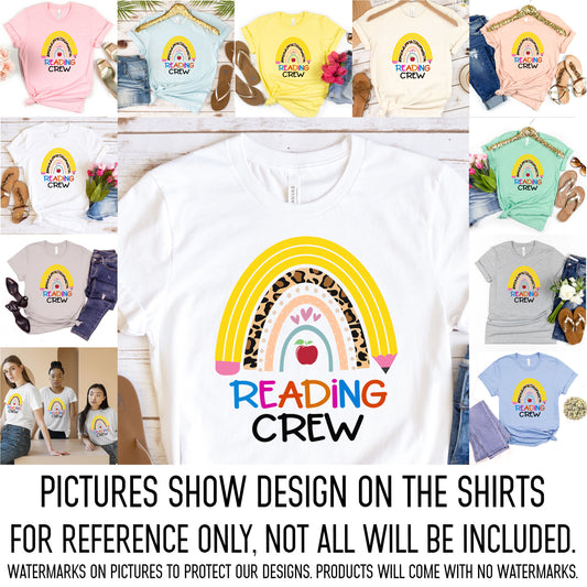 Reading Crew Teacher Shirt, Librarian Shirt Library Squad, Reading Squad Birthday Gift Reading Specialist Interventionist, Reading Coach Tee