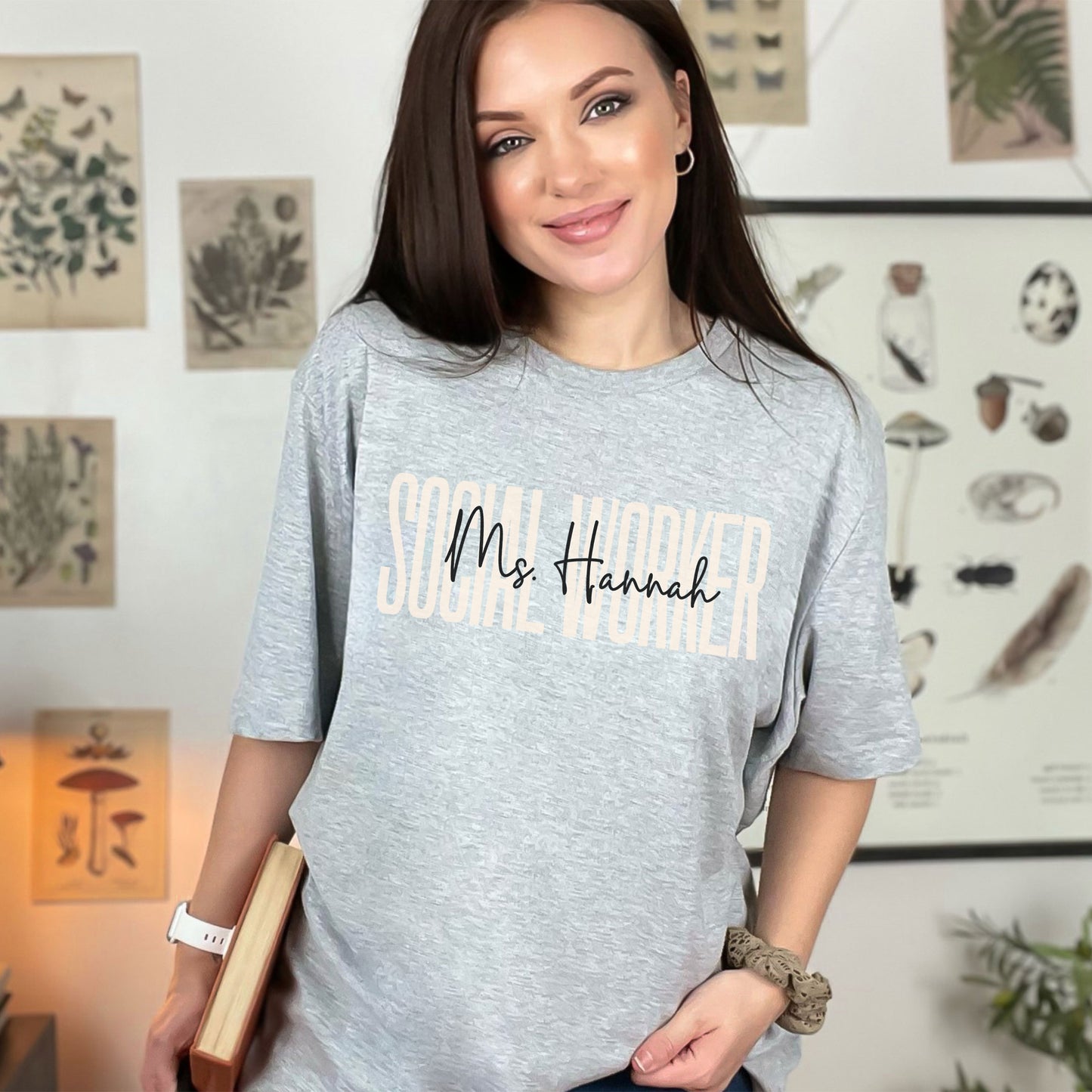 Custom Names Social Worker Shirt, School Social Worker Gifts, Personalized Social Worker Team Birthday Tee