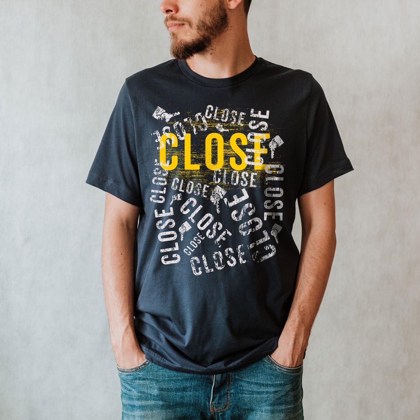 Mortgages Abstract Clear To Close Mortgage Loan Officer, Mortgage Lender Shirt, Text Based Repeating Real Estate Loan Officer Realtor Gift