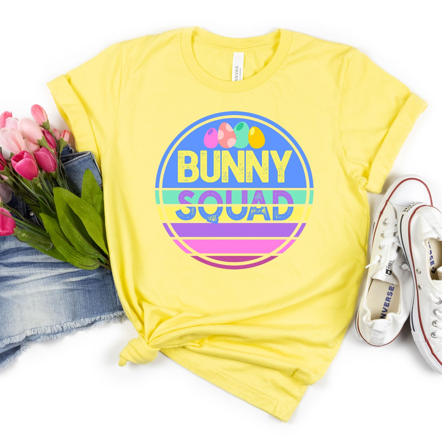 Bunny Squad Easter Shirt, Egg Hunter Elementary School Egg Hunting Event, Cute Easter Tee Happy Easter School Church Teacher Team Spirit Tee
