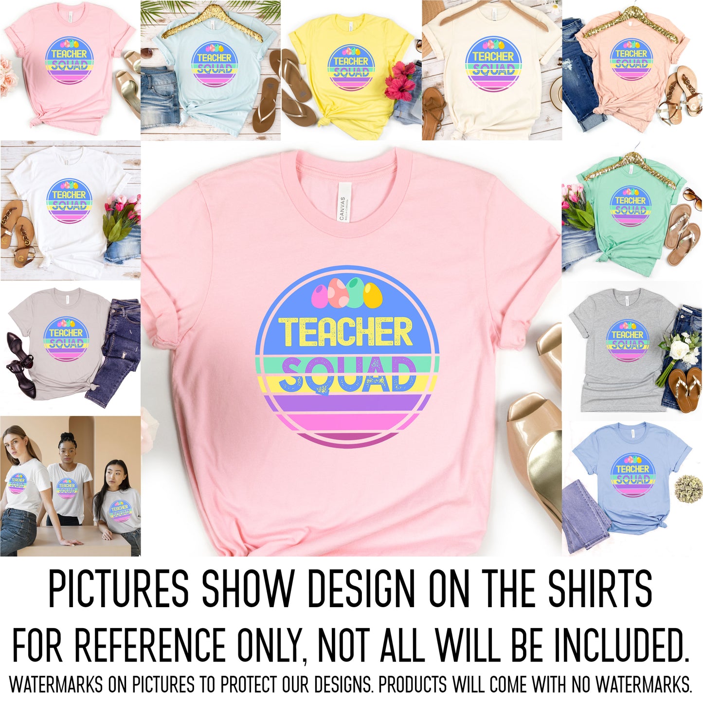 Teacher Squad Easter Shirt, Egg Hunter Teaching Elementary School Hip Hop Cute Easter Tee Happy Easter Preschool Teacher Team Spirit Bunny