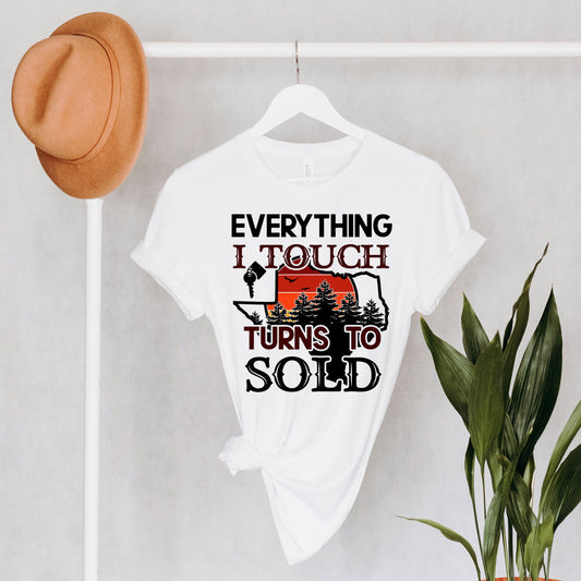 Everything I Touch Turn To Close, Texas Map State Mortgage Loan Officer, Mortgage Lender Shirt, Real Estate Loan Officer Sunset Realtor Gift
