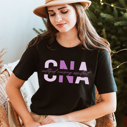 CNA Nurse Tee, Certified Nursing Assistant Aide Undergraduate, New Nurse Graduation Future Nurse Life Gift Tee, Fall Summer Pastel Pink Tee