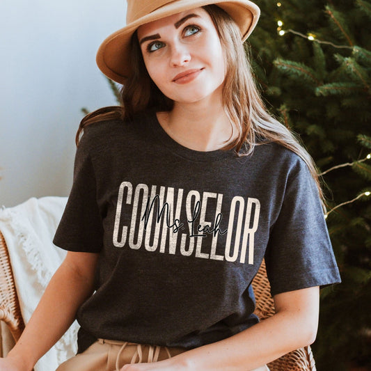 Custom School Counselor Shirt, Personalized Counselor T-Shirt Guidance Counselor Name Tee Last Day Custom Name Gift Counselor Birthday Shirt