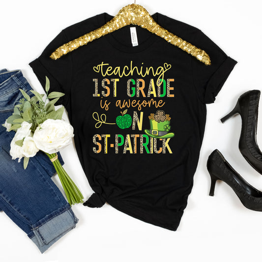 Teaching 1ST Grade Teacher St Patrick's Day T-Shirt