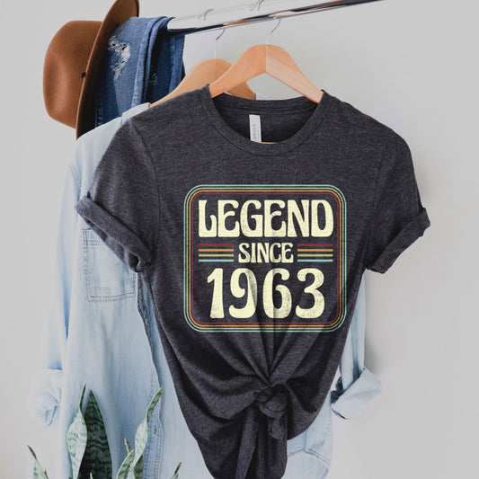 Legend Since 1963 Shirt, Born in 1963 Birthday Shirt, Vintage 1963 Shirt, 60th Birthday Idea, 1963 Birthday T-Shirt, 60th Birthday Gifts Tee