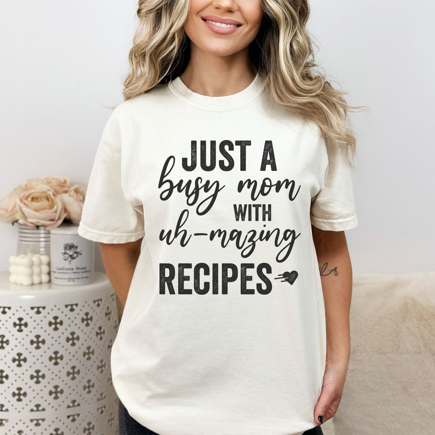 Just A Busy Mom With Amazing Recipes, Funny Sayings Sublimation PNG Digital Downloads