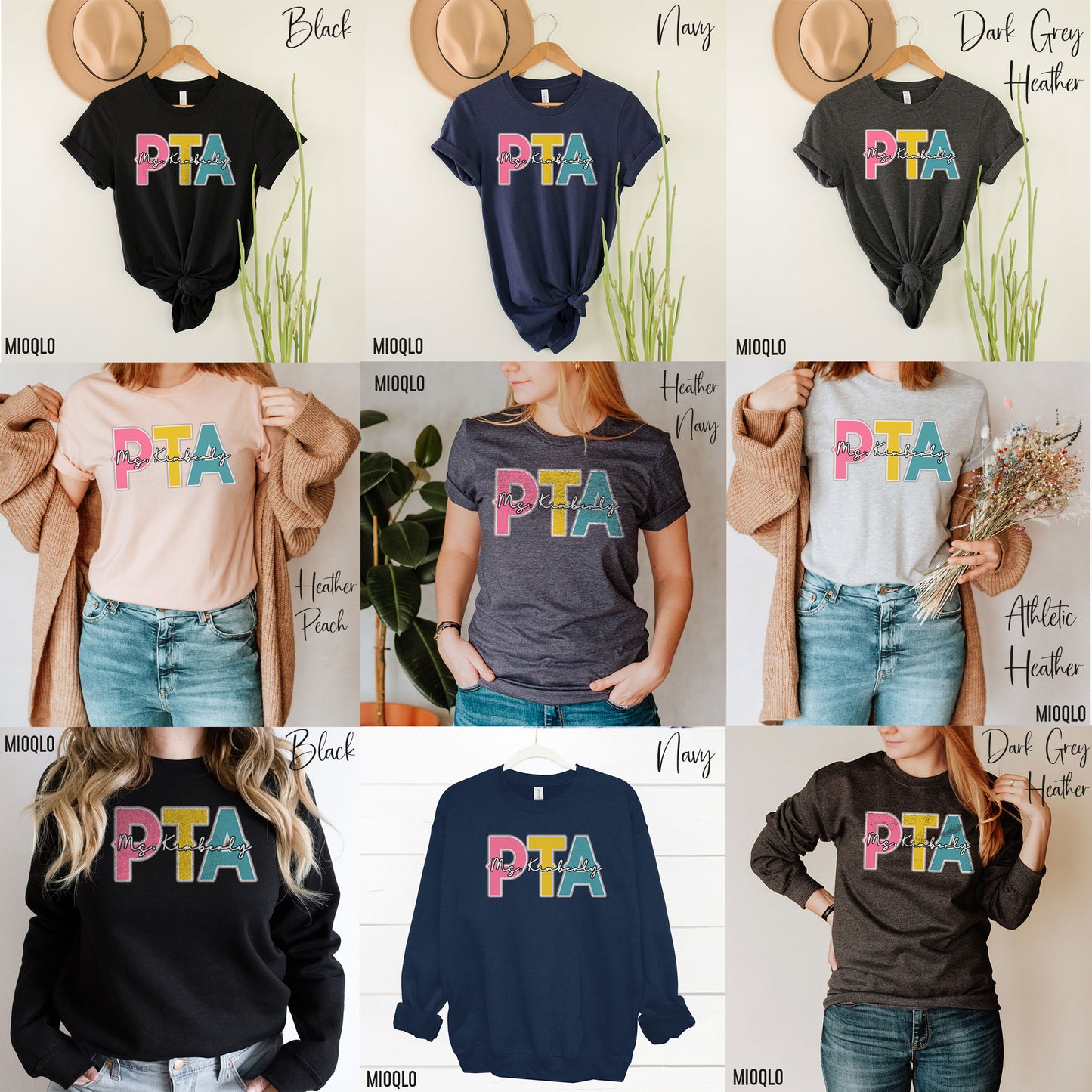 Custom Names PTA Shirt Personalized Name Physical Therapist Assistant Co-Worker Gift Physical Therapy Sweatshirt School Name Events Birthday