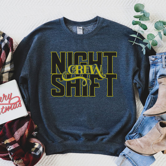 Night Shift Nurse Crew Sweatshirt, Emergency Room Nurse Sweater, Night Worker Staff Gifts, ICU Nurse Team, Trauma Nurse Graduation ER School