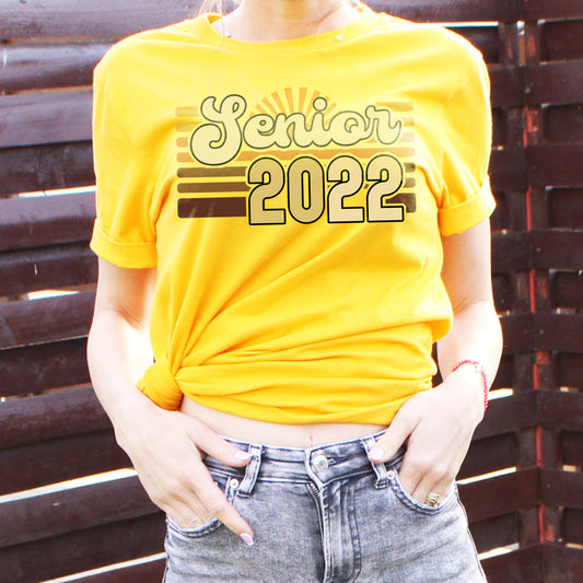 Senior 2022 Sunset Shirt, Senior Shirt, Graduation 2022 Shirt, Class Of 2022 Shirt, Graduation Gift Shirt, College Retro Senior 2022 Gift