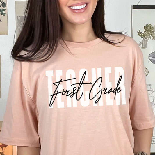 First Grade Teacher Shirt, 1st Grade Teacher, First Grade Team, Cute Teacher Tee, 2021 Grade Level, Elementary Teach School Family Spirit