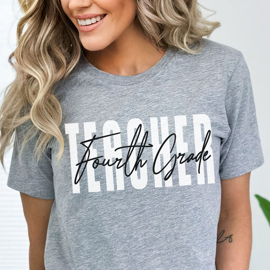 Fourth Grade Teacher Shirt, 4th Grade Teacher, Fourth Grade Team, Cute Teacher Tee, 2021 Grade Level, Elementary Teach School Family Spirit