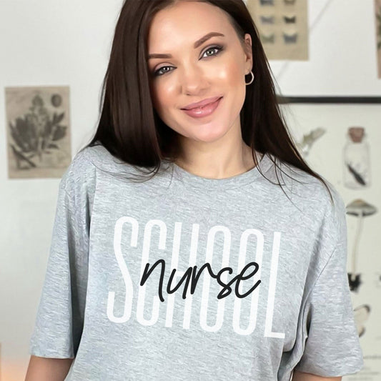 School Nurse Shirt, School Nursing Student Tee, Cute Nurse Appreciation Office Tee, High Middle Elementary Teach School, Admin RN Certified