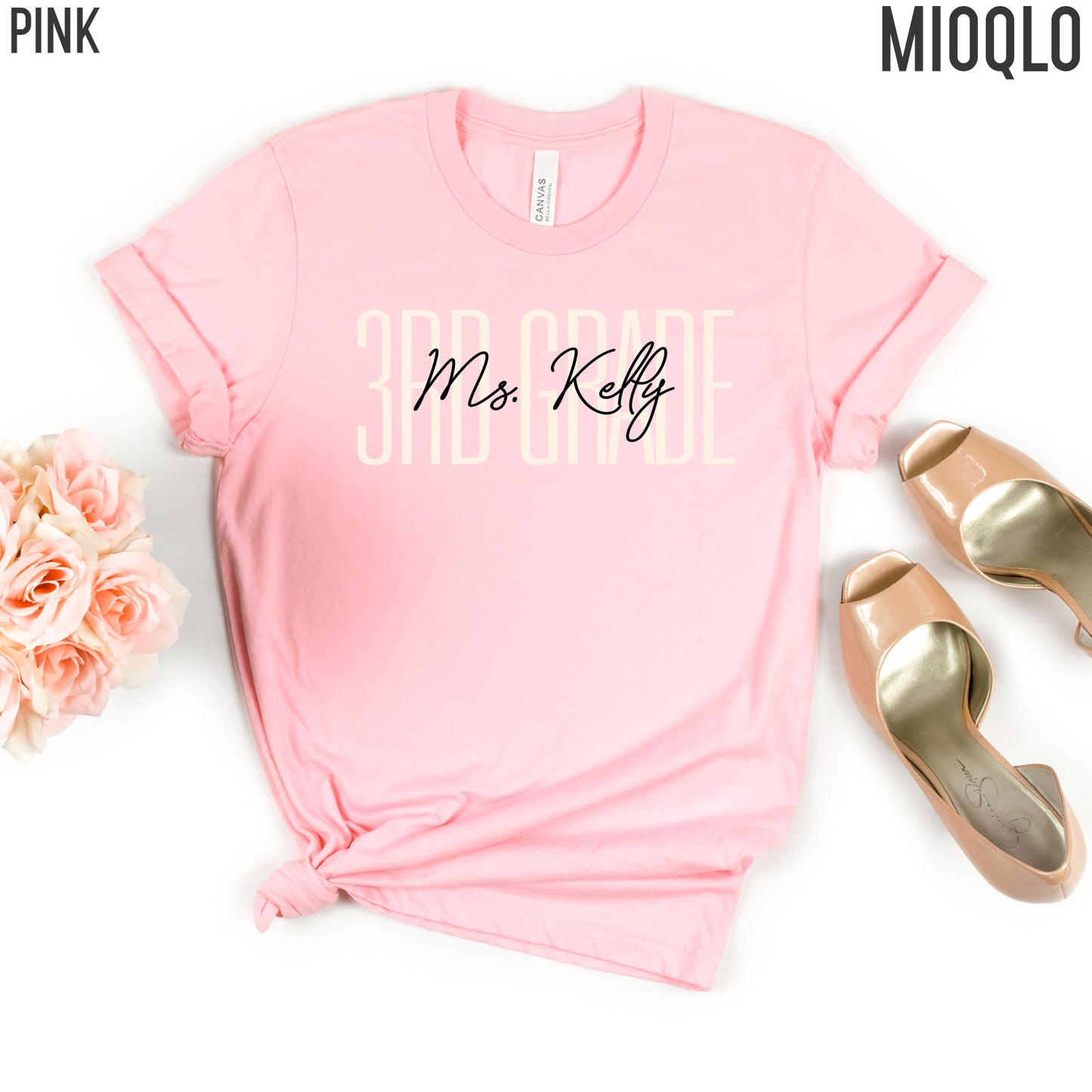 Custom Names 5TH Grade Teacher Shirt Fifth Grade Personalized Teacher Gifts Teacher Appreciation School Spirit Team Tee For Easter Birthday