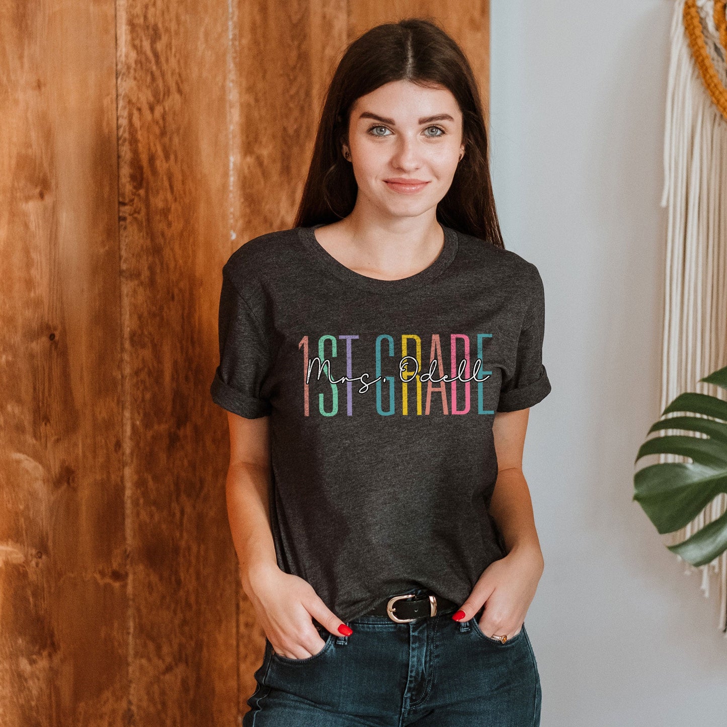 Custom Names 6th Grade Teacher Shirt Personalize Name Sixth Grade Gift First Day Of School Teachers Tee Elementary Team Birthday Sweatshirt