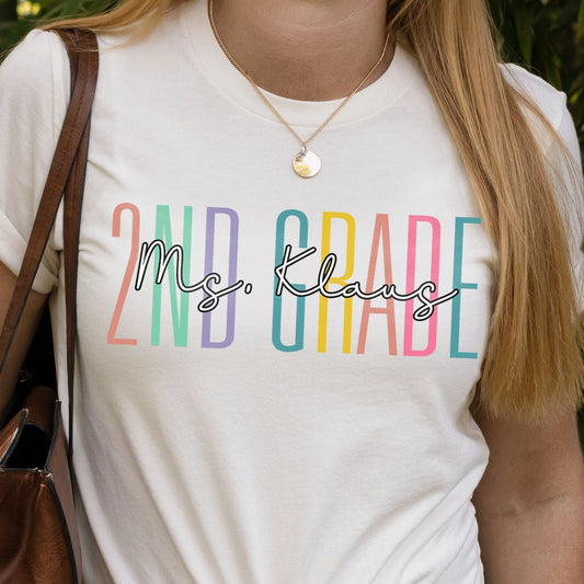 Custom Names 6th Grade Teacher Shirt Personalize Name Sixth Grade Gift First Day Of School Teachers Tee Elementary Team Birthday Sweatshirt