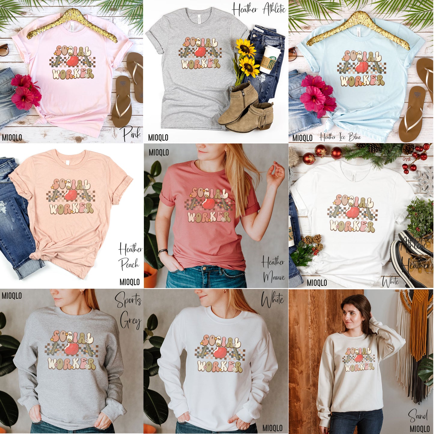 Custom Name Social Worker Shirt, Custom Teacher Shirts, Personalized School Social Worker Staff TShirt Gift For Social Worker Team Sweater