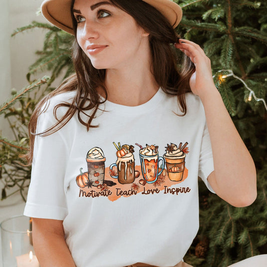 Teacher Motivation Positivity Fall School Teacher Shirt, Thankful Teachers Sweatshirt, Teach Love Inspire Shirt, Teacher Thanksgiving Shirt