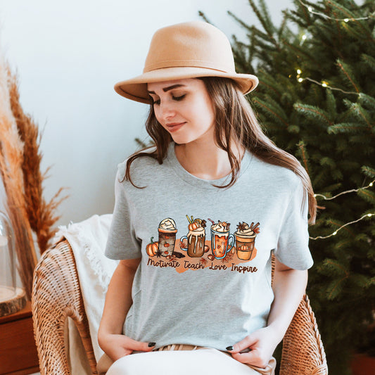 Teacher Motivation Positivity Fall School Teacher Shirt, Thankful Teachers Sweatshirt, Teach Love Inspire Shirt, Teacher Thanksgiving Shirt