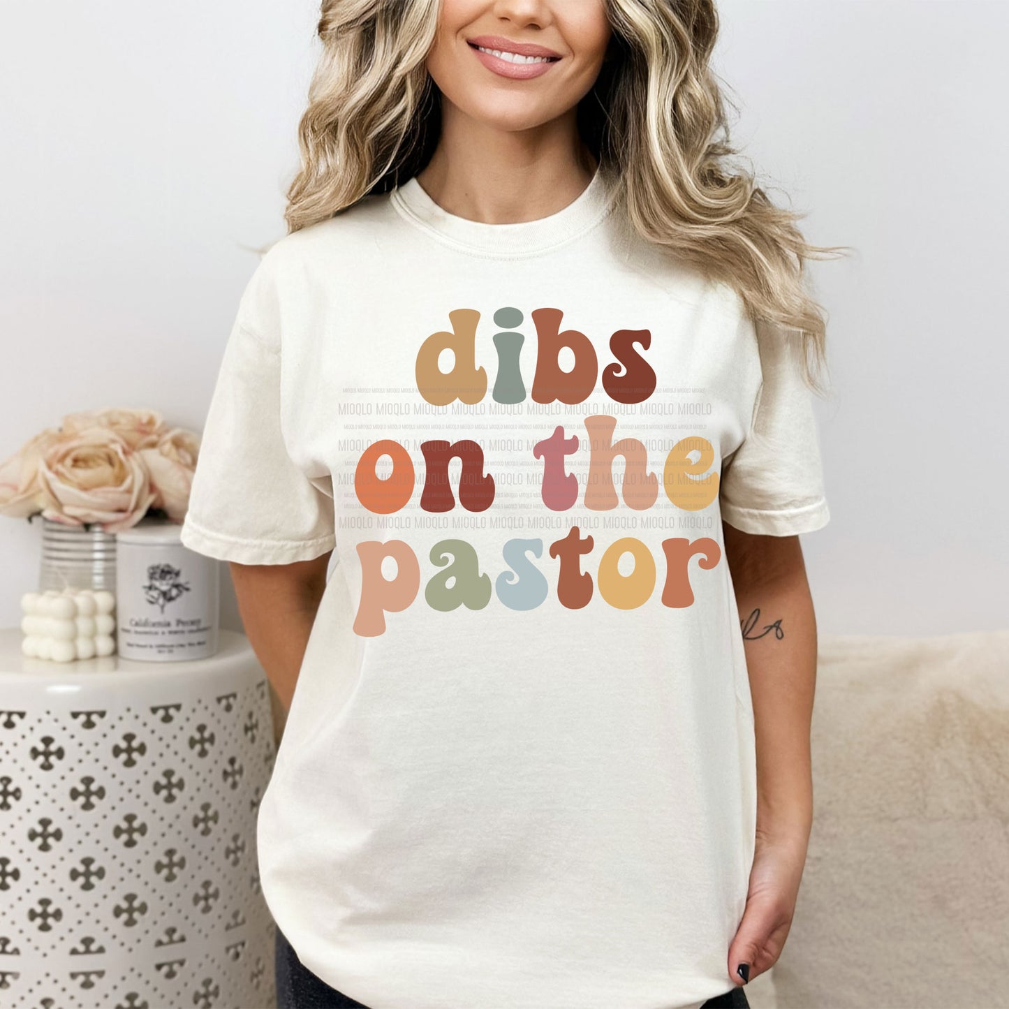 Dibs On The Pastor, Boho Funny Sayings Sublimation PNG Digital Downloads