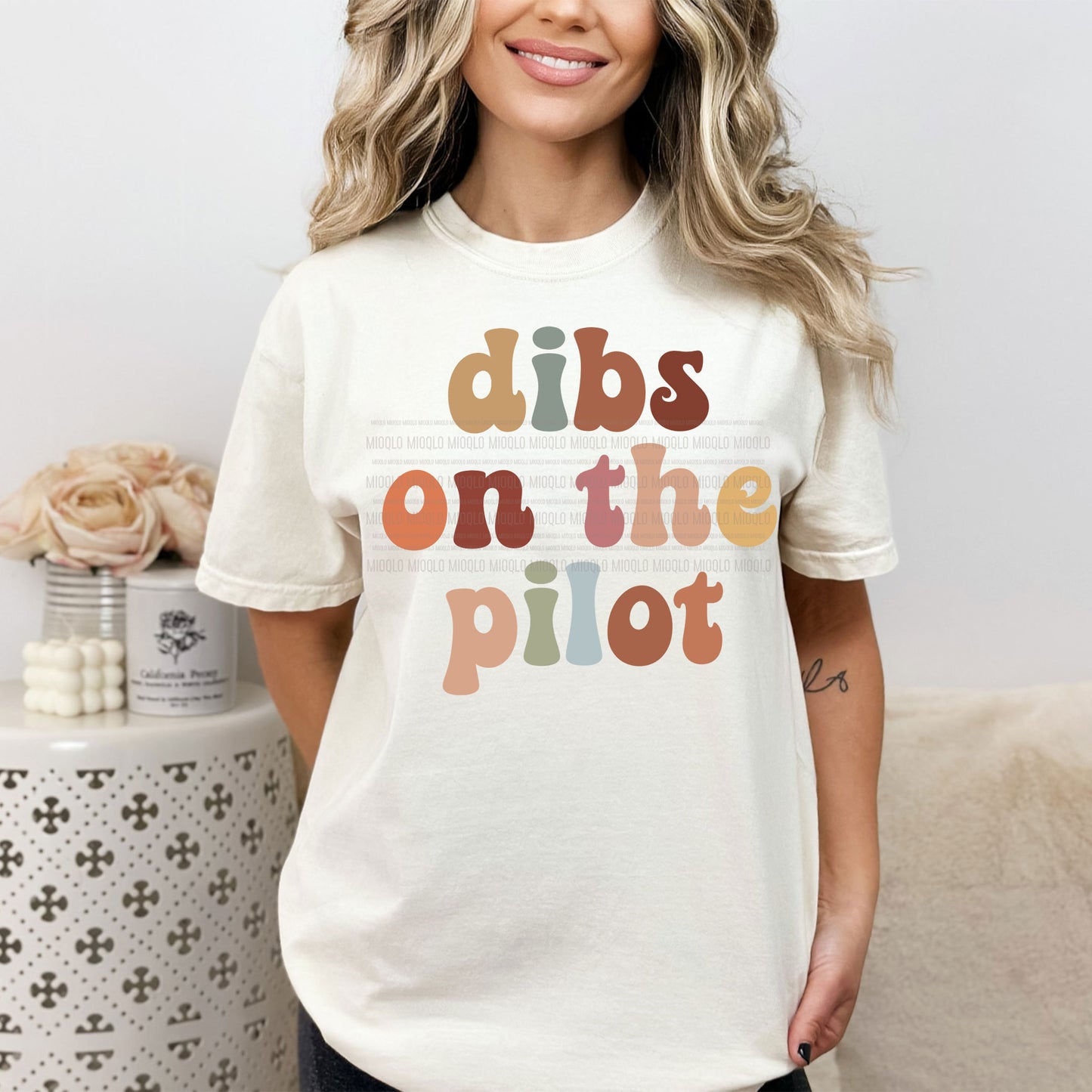 Dibs On The Pilot, Boho Funny Sayings Sublimation PNG Digital Downloads