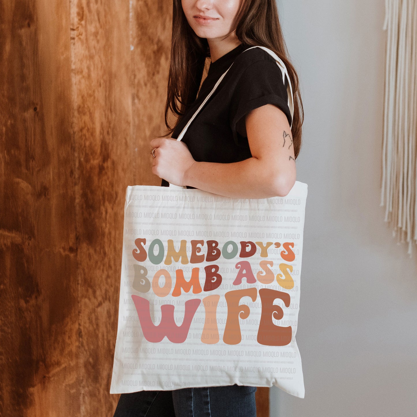 Somebody's Bomb Ass Wife, Boho Funny Sayings Sublimation PNG Digital Downloads
