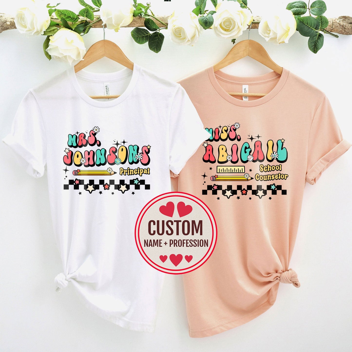 Custom Name Assistant Principal Shirt Personalize 3rd Grade Level Elementary Fourth Fifth Sixth 2nd Grade Teacher Gift For Preschool 4K Team