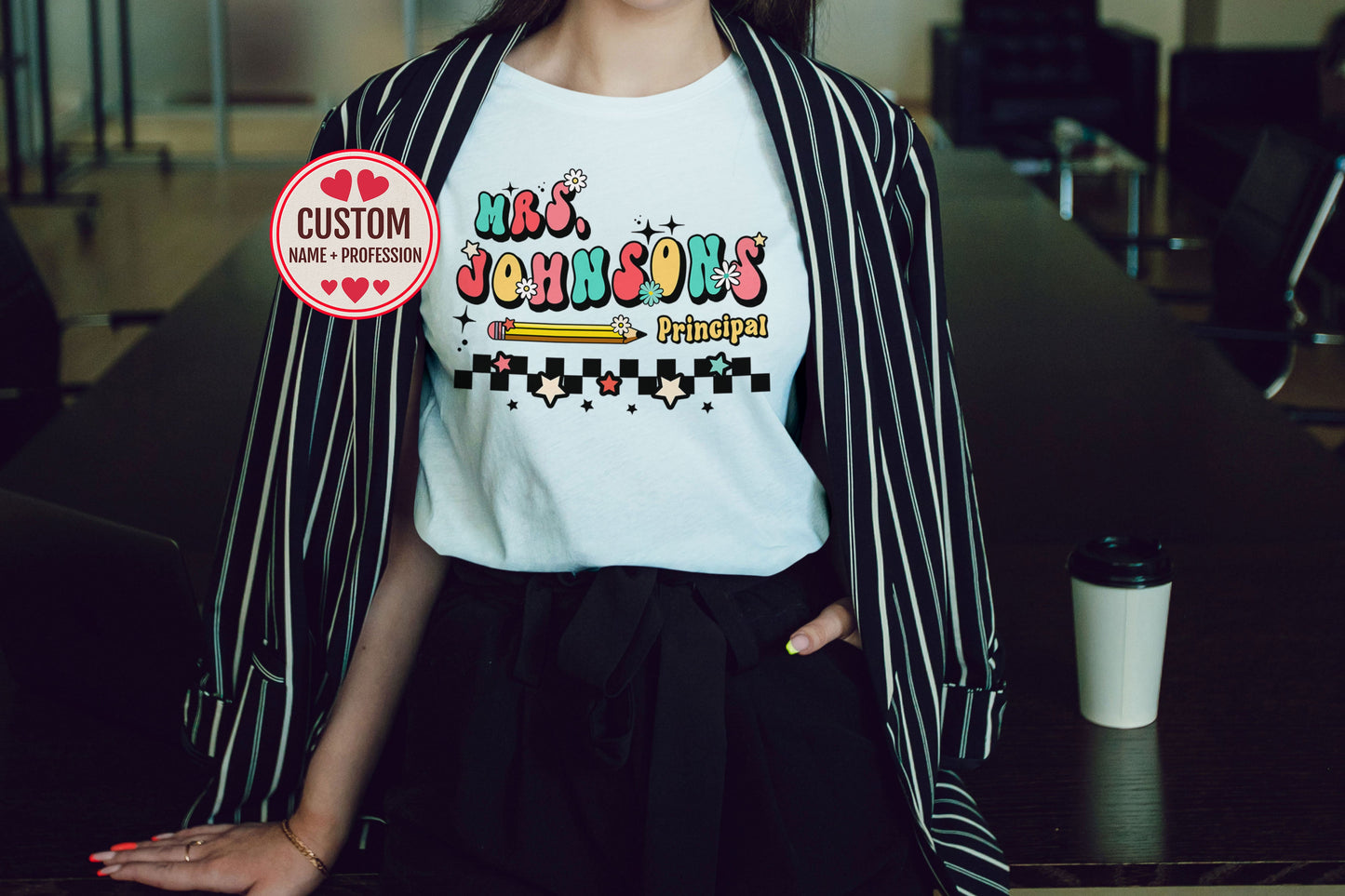 Custom Name School Principal Shirt Personalized Elementary Principal Office Teachers Gift Cute Admin Team Office Co-Worker Christmas