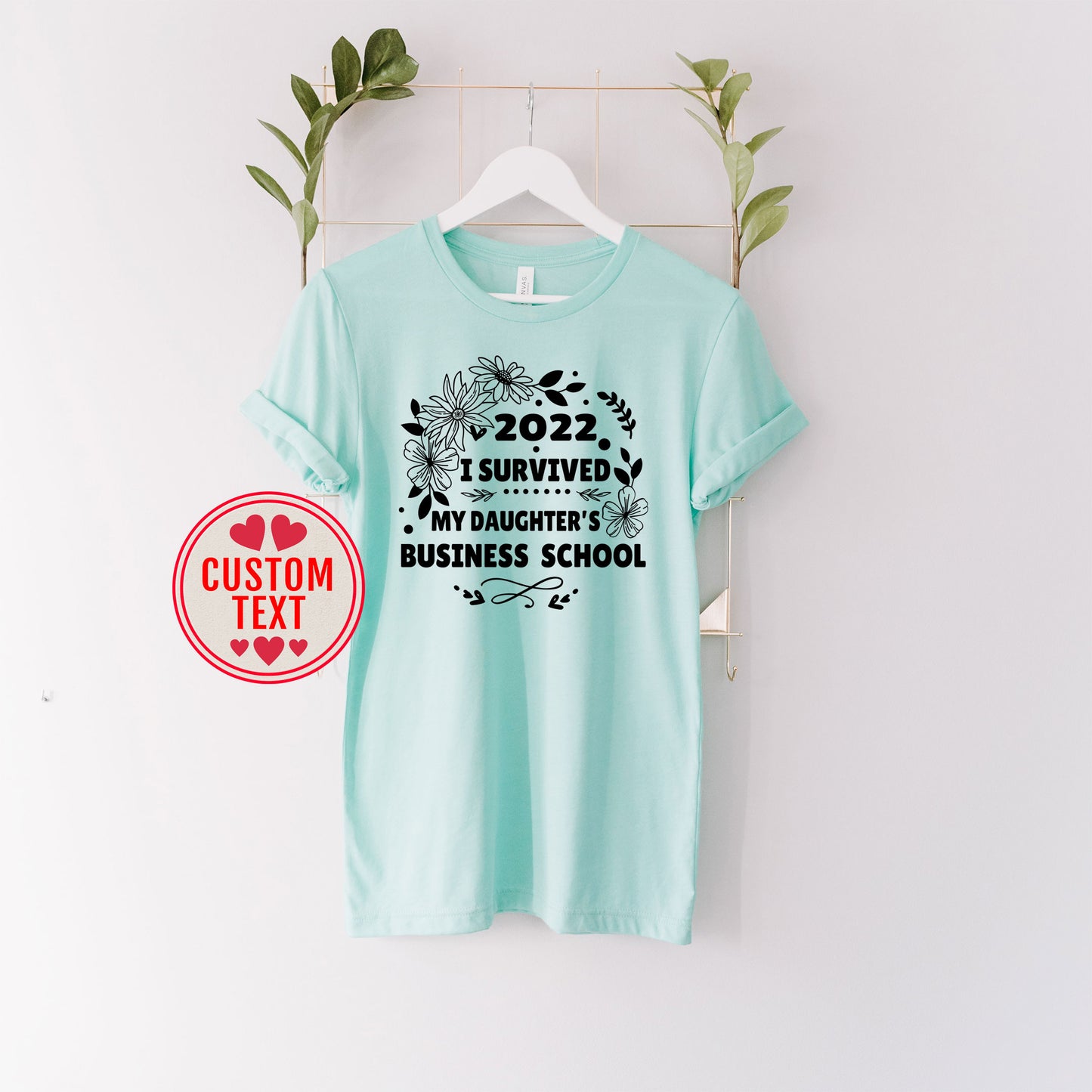 Custom Graduation Degree Shirt, I Survived My Daughter's Nursing School, Doctorate Program, Graduated PhD Dissertation Master Family College Graduation Team Tee