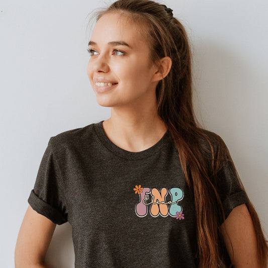 Custom Name FNP Nurse Shirt Personalized Family Nurse Practitioner Gift Tees Pocket Shirt Cute Nursing Student School Graduation T-Shirts